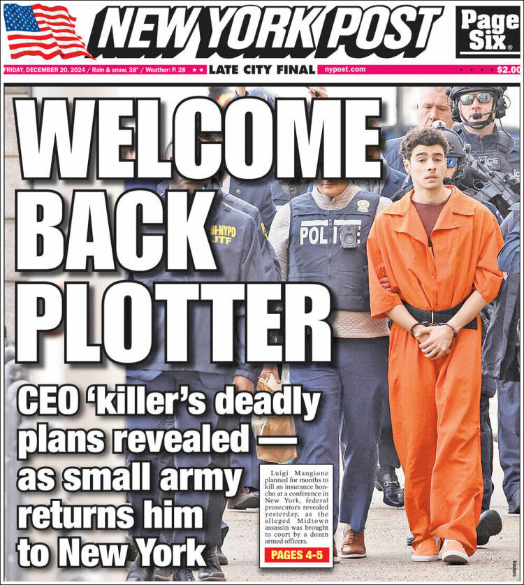 Portada de New York Post (USA)