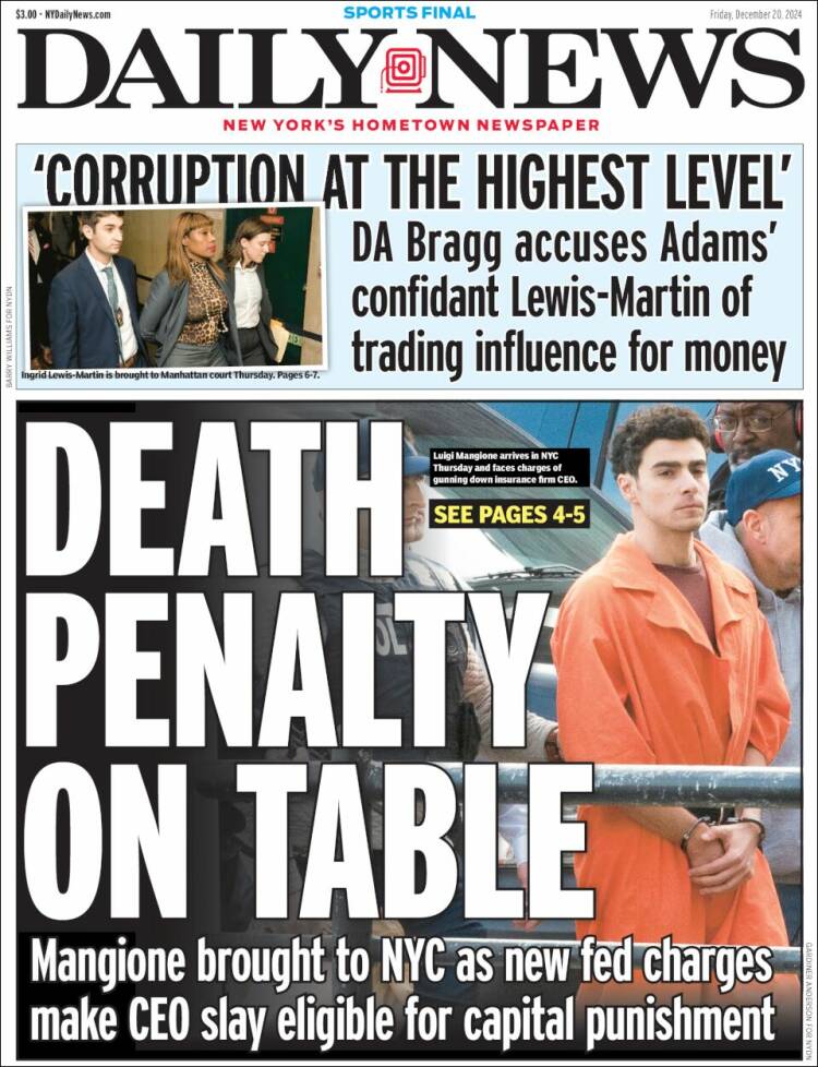 Portada de Daily News - New York (USA)