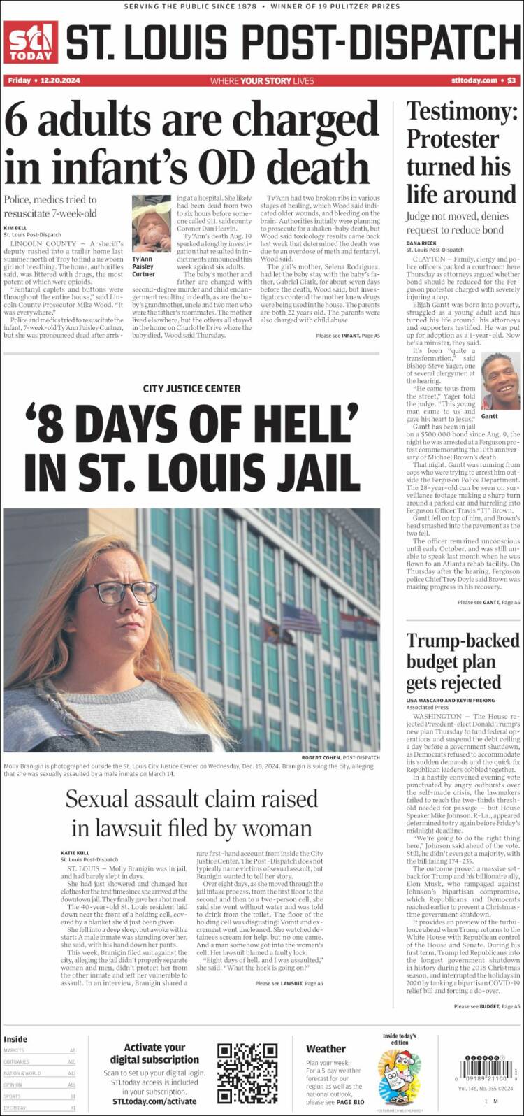 Portada de St. Louis Post-Dispatch (USA)