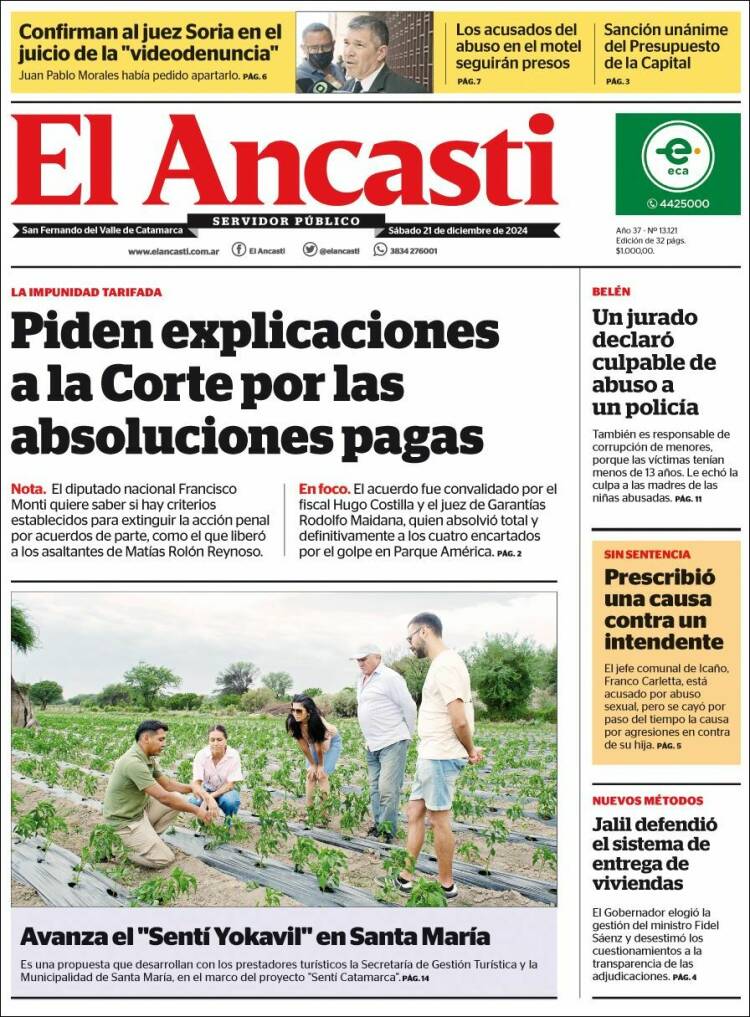 Portada de El Ancasti (Argentina)