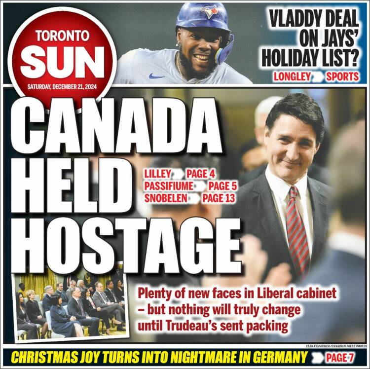 Portada de The Toronto Sun (Canada)