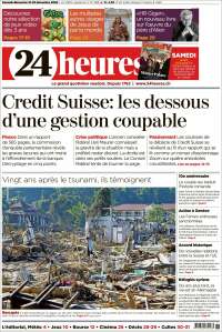 Portada de 24 Heures (Switzerland)