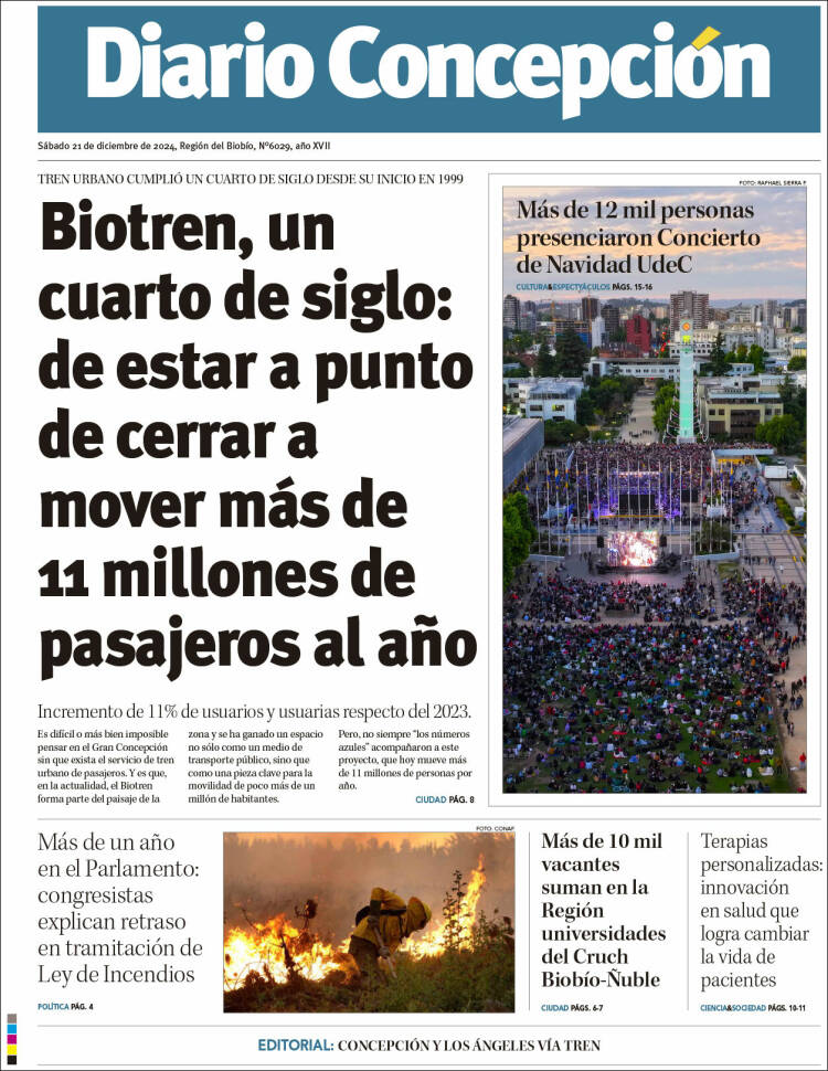 Portada de Diario de Concepción (Chile)