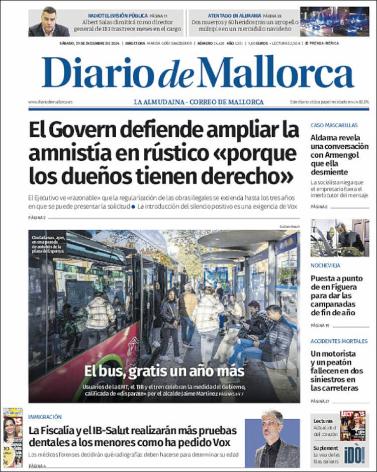 Portada de Diario de Mallorca (Spain)