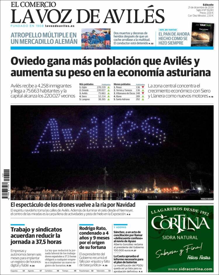 Portada de El Comercio - Avilés (España)