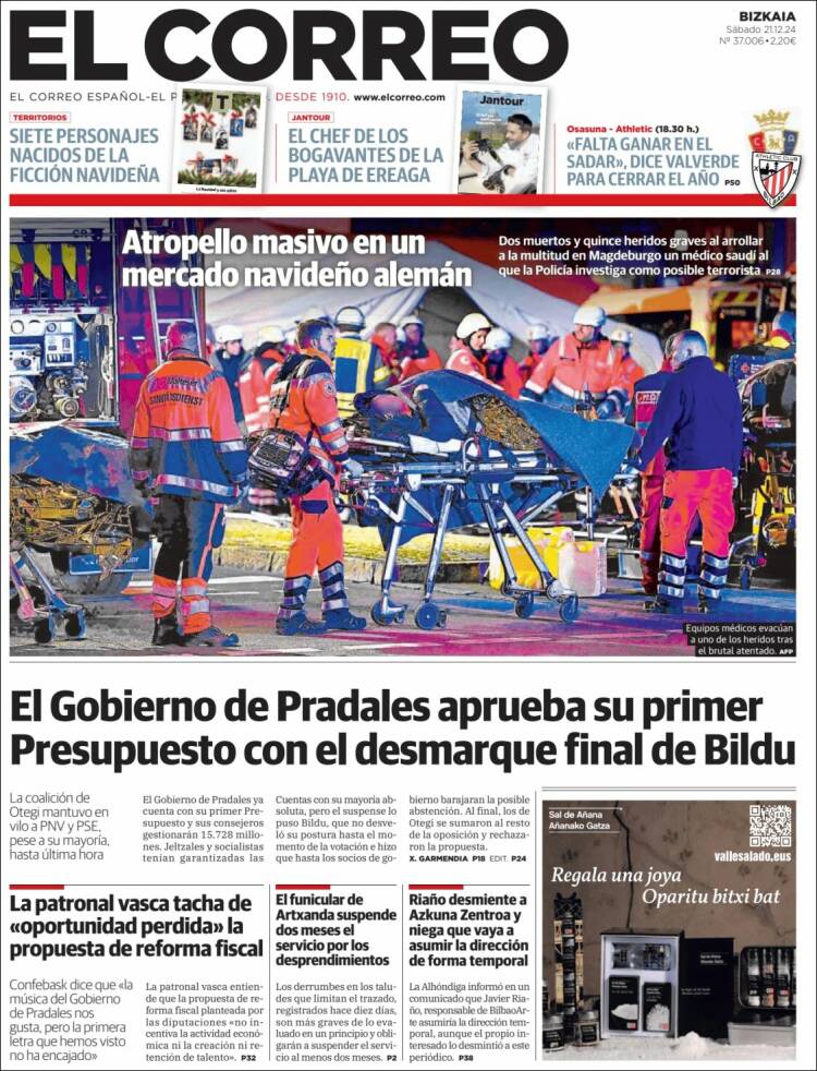 Portada de El Correo (Spain)