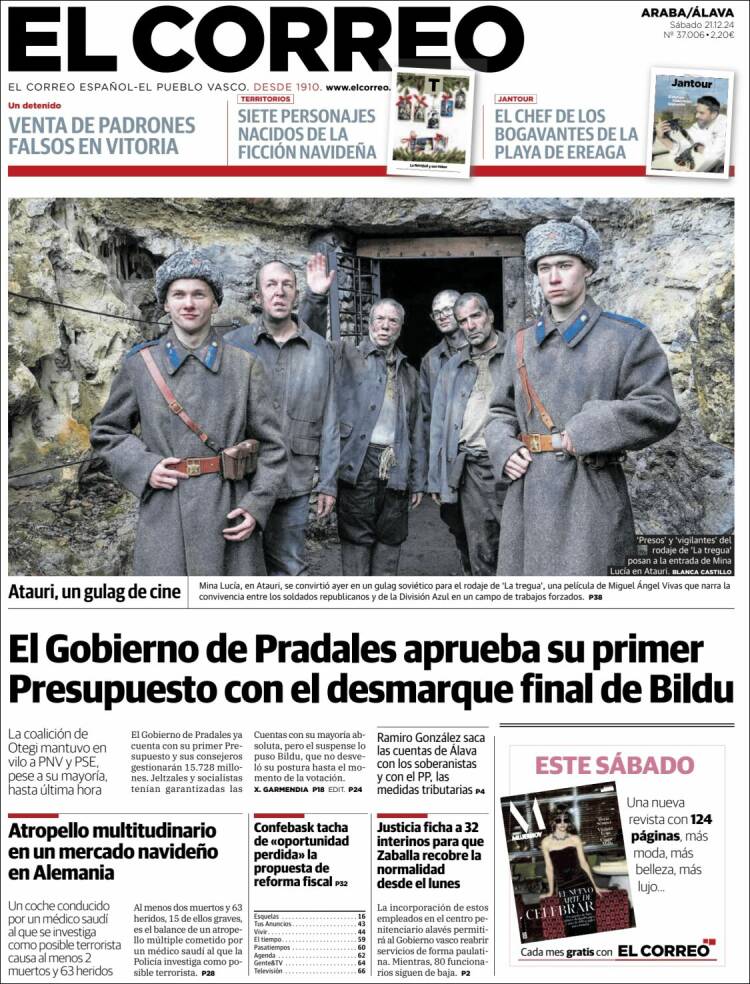 Portada de El Correo - Álava (Spain)