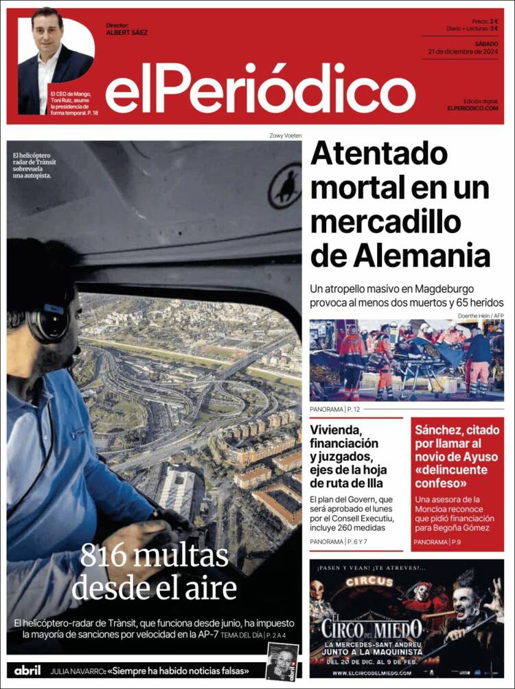 Portada de El Periódico (España)