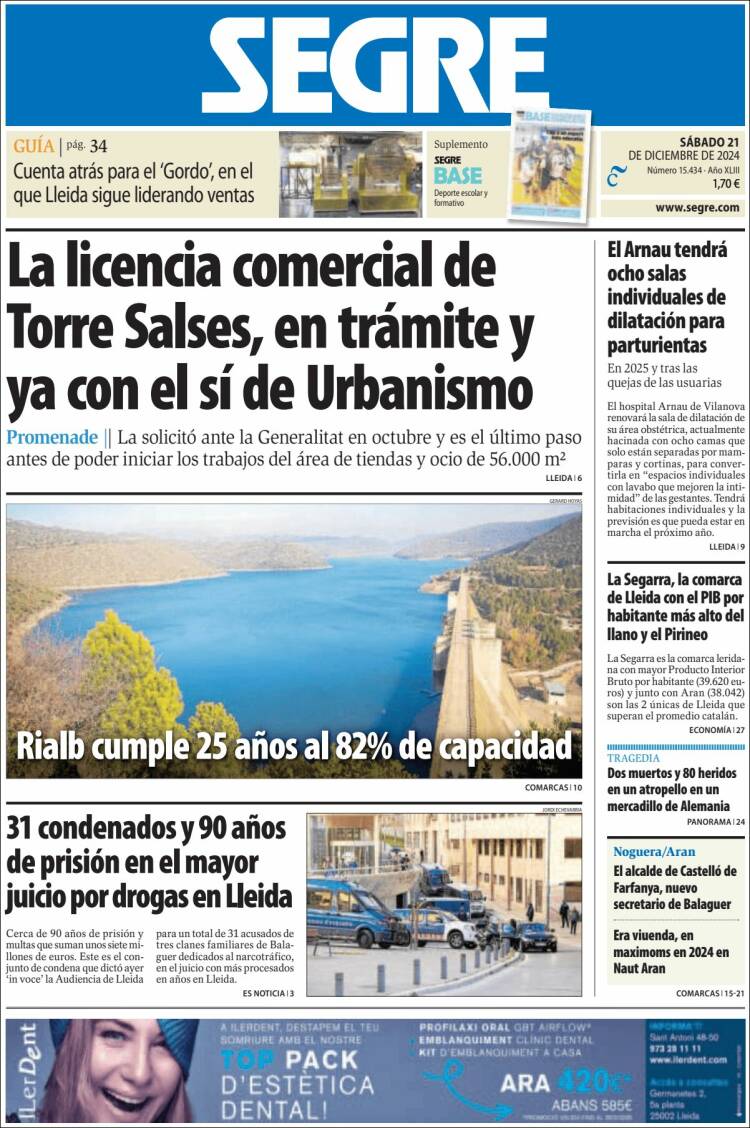 Portada de Segre  (Spain)