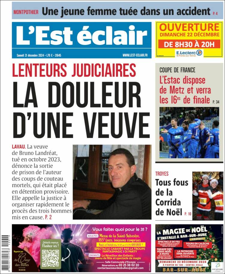 Portada de L'Est Eclair (Francia)