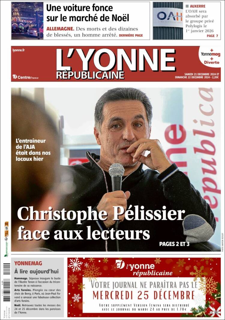 Portada de L'Yonne-Républicaine (France)