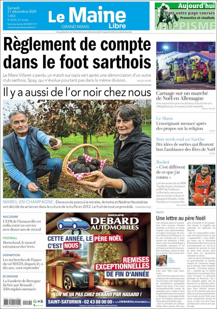 Portada de Le Maine Libre (Francia)