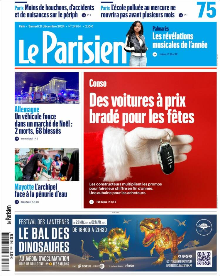 Portada de Le Parisien (France)