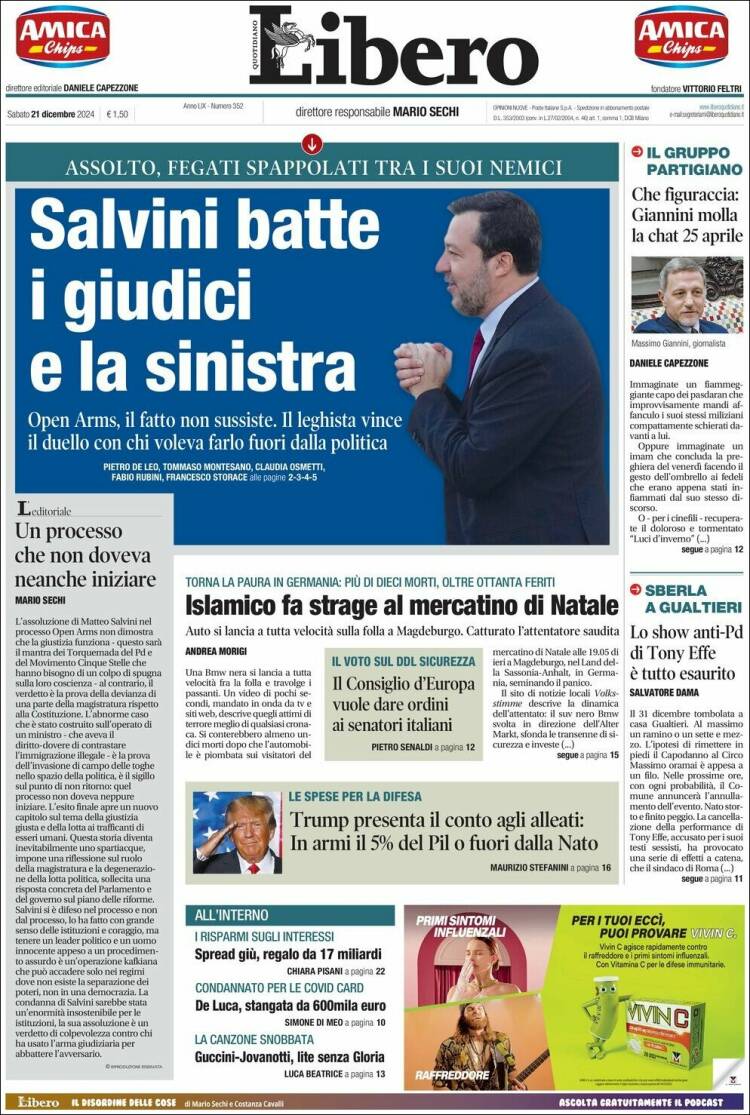Portada de Libero (Italia)