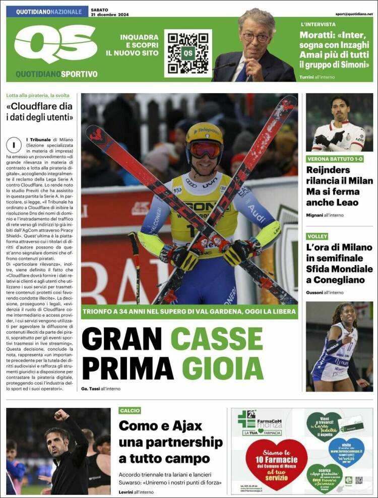 Portada de Quotidiano Sportivo (Italy)