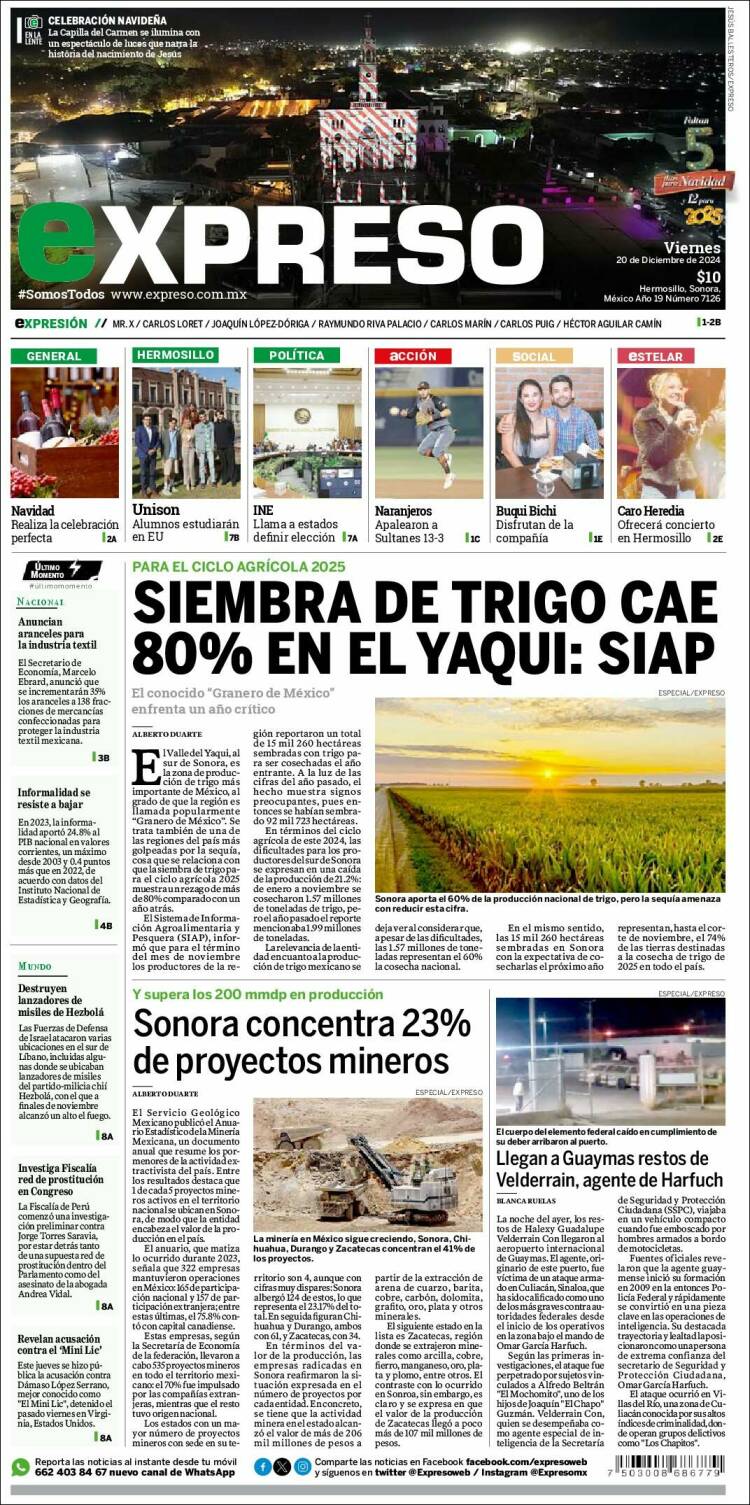 Portada de Expreso (Mexico)