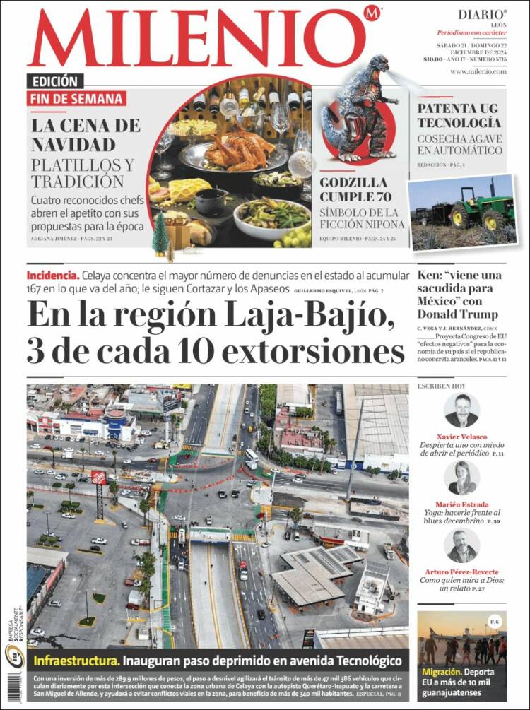 Portada de Milenio de León (Mexico)