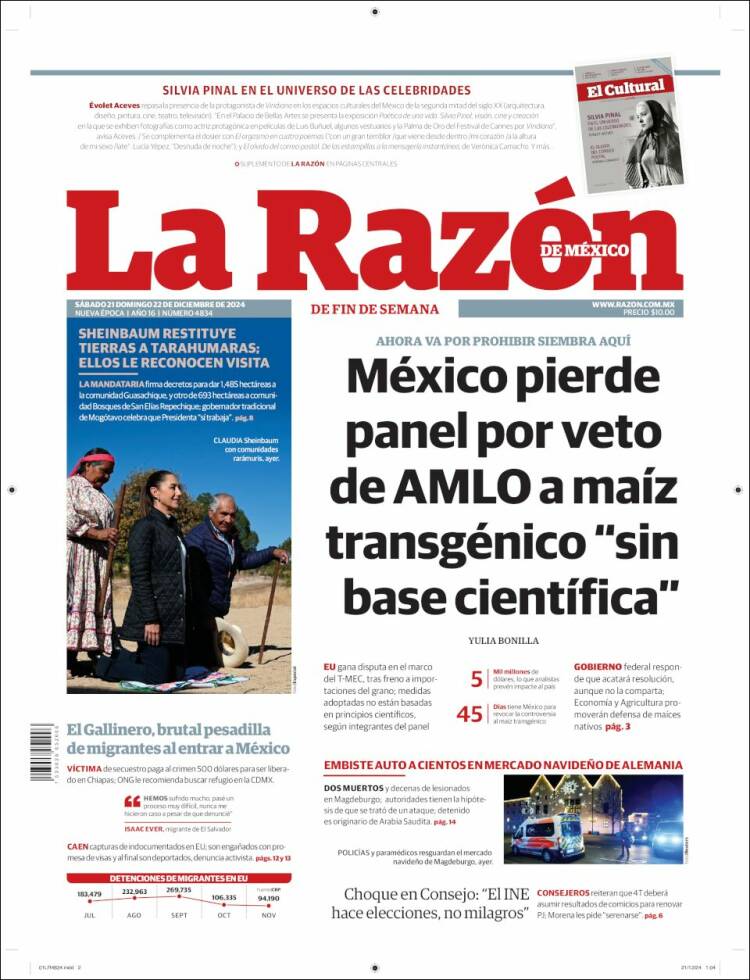 Portada de La Razón (Mexico)