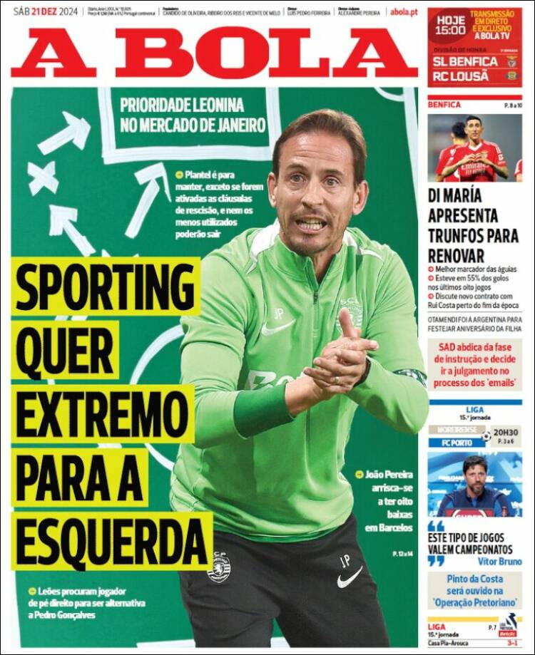 Portada de A Bola (Portugal)