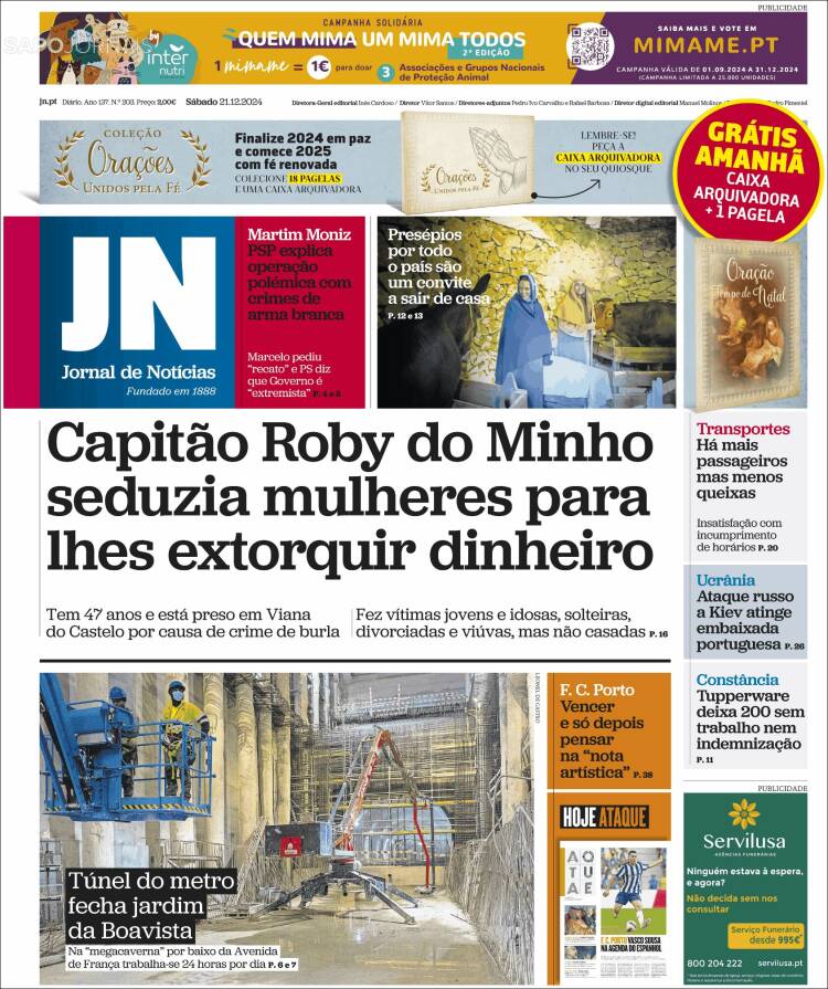 Portada de Jornal de Notícias (Portugal)