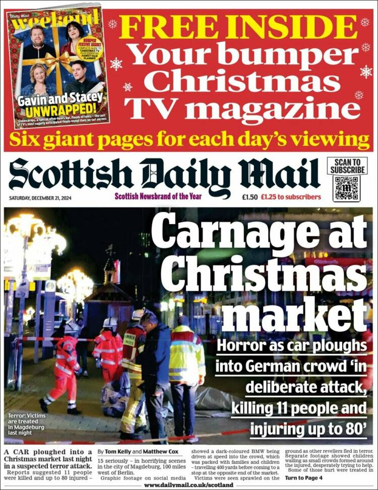 Portada de Scottish Daily Mail (Reino Unido)
