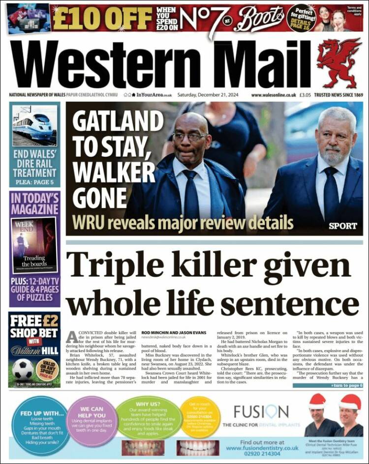 Portada de Western Mail (United Kingdom)