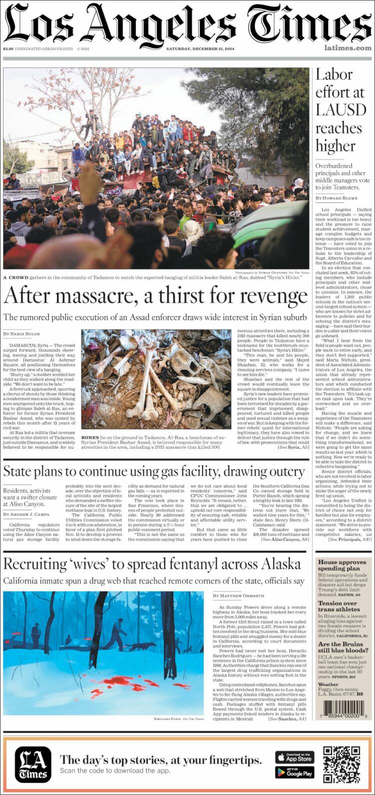 Portada de Los Angeles Times (USA)