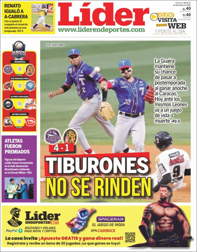 Portada de Lider en deportes (Venezuela)