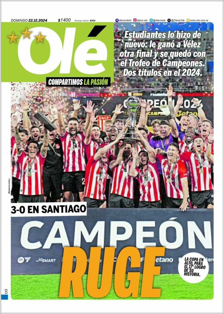 Portada de Olé (Argentina)