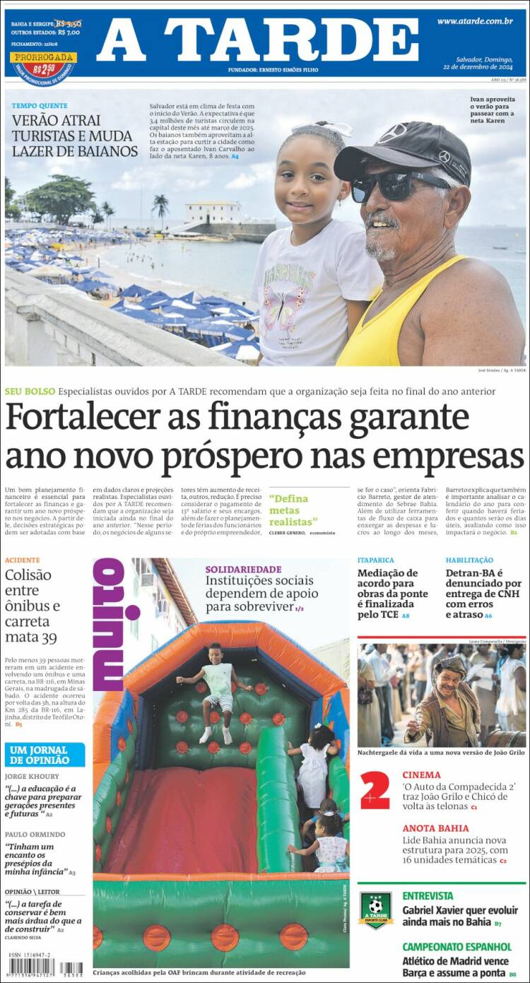 Portada de Diário A Tarde (Brasil)