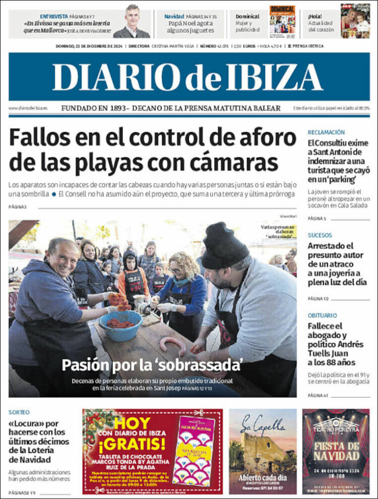 Portada de Diario de Ibiza (España)