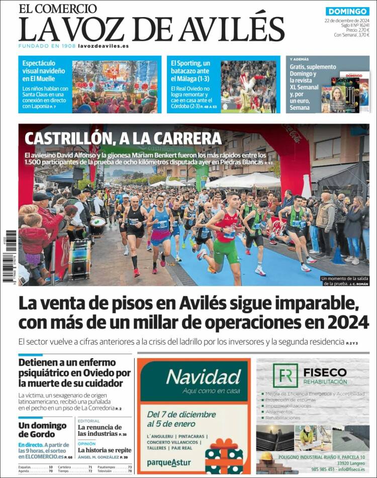 Portada de El Comercio - Avilés (España)