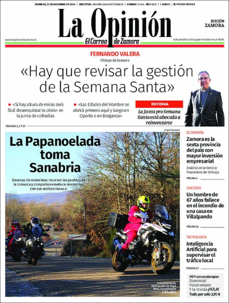 Portada de La Opinión - El Correo de Zamora (España)