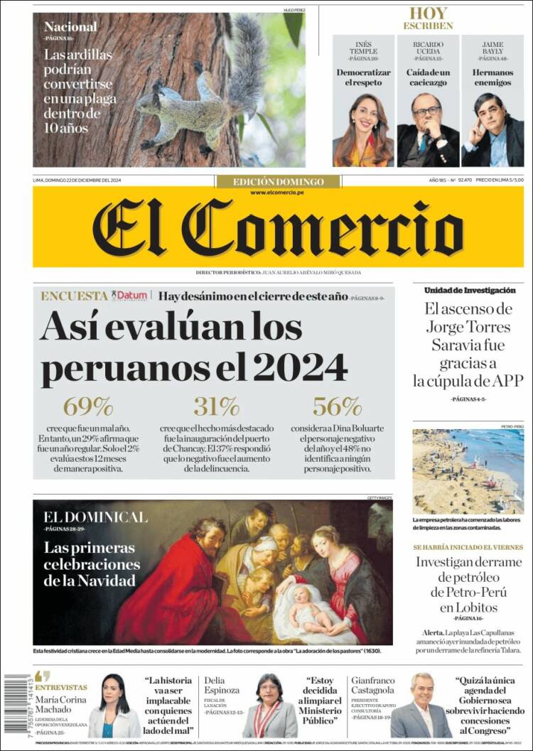 Portada de El Comercio (Peru)