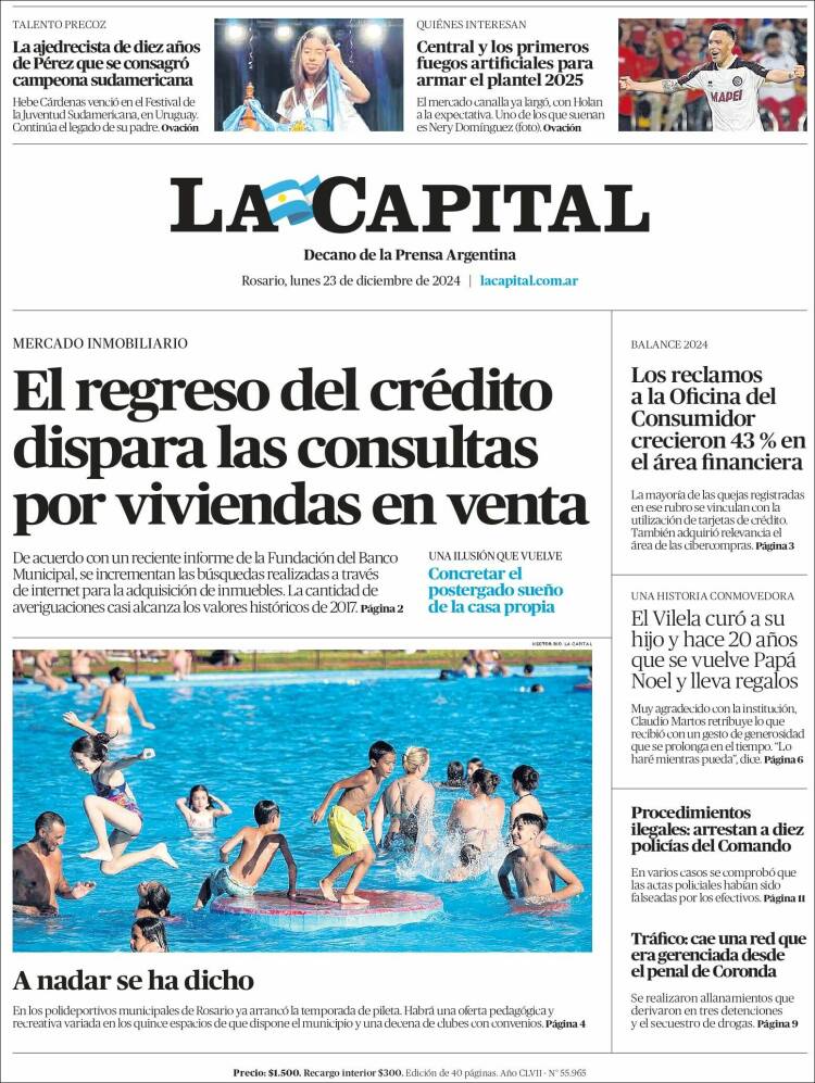 Portada de La Capital - Rosario (Argentina)