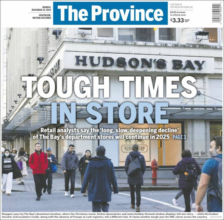 Portada de The Province (Canadá)