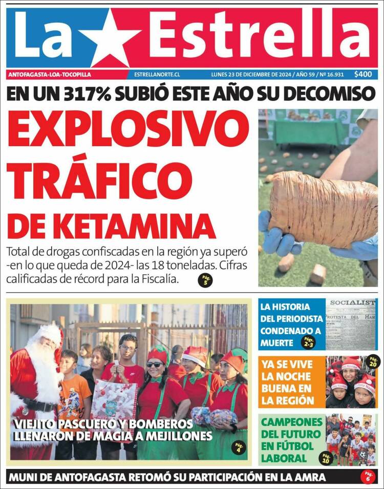 Portada de La Estrella de Tocopilla (Chile)