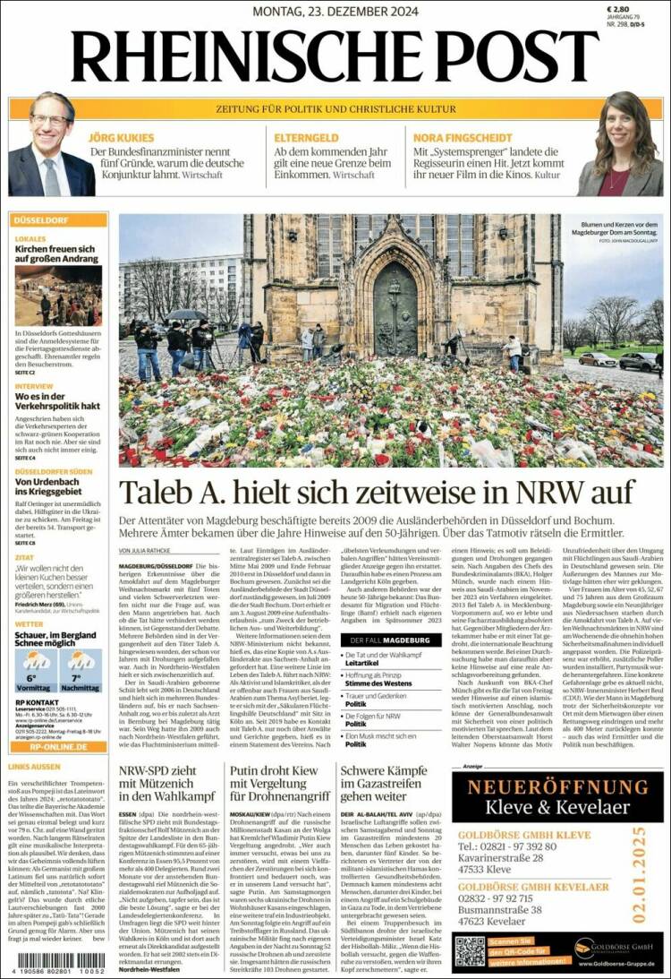 Portada de Rheinische Post (Alemania)