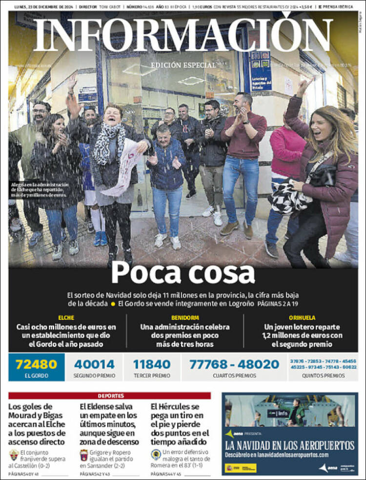Portada de Diario Información (España)