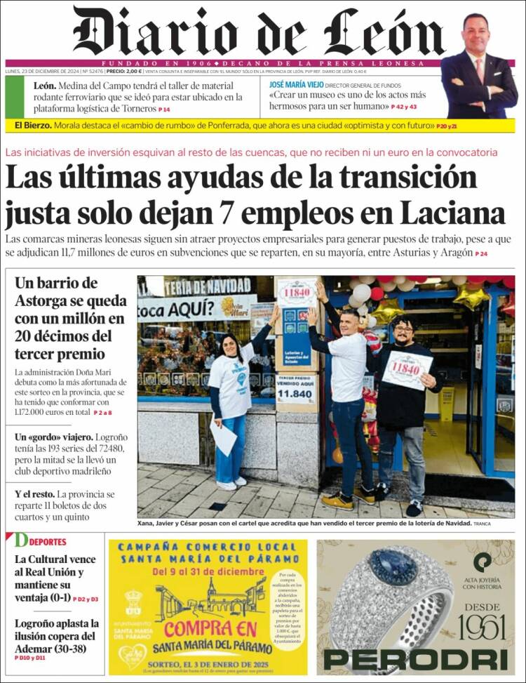 Portada de Diario de León (España)