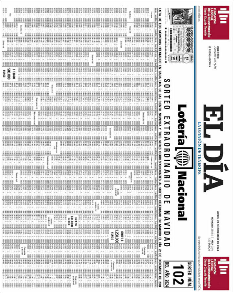 Portada de El Día (España)