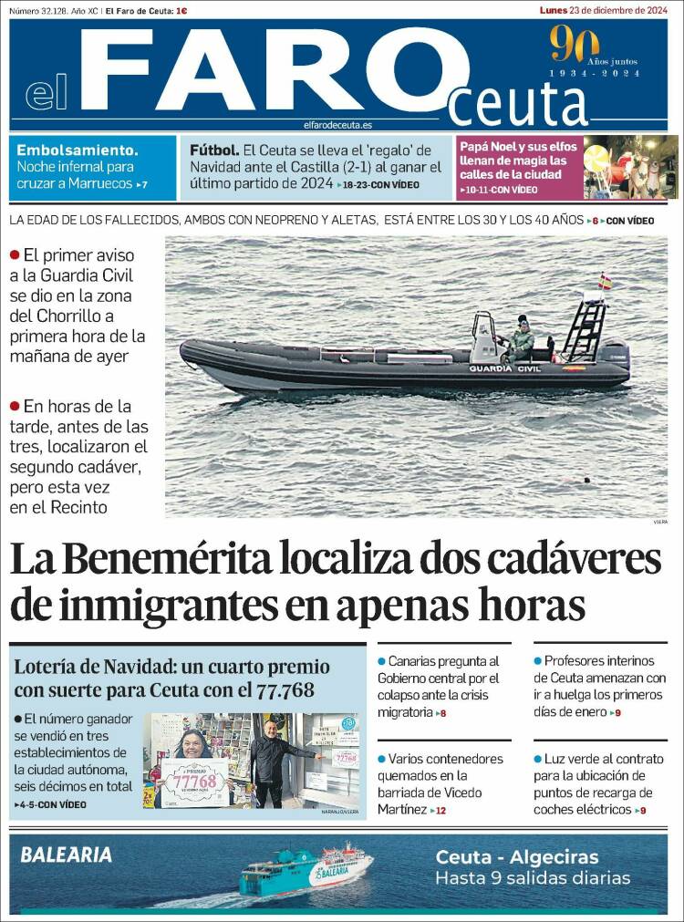 Portada de El Faro de Ceuta (España)