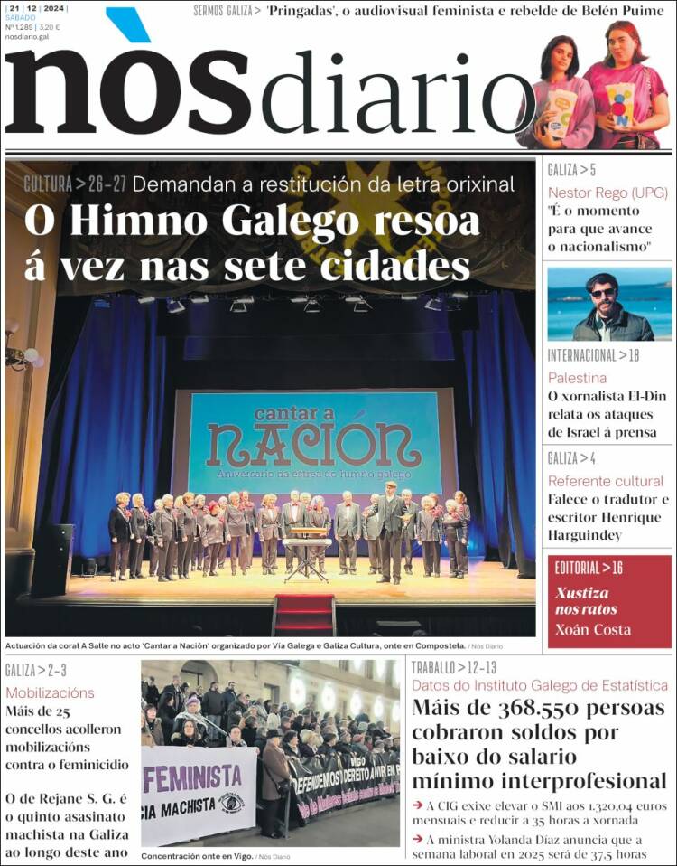 Portada de Nòs Diario (España)