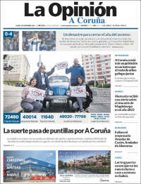 Portada de La Opinión de A Coruña (España)