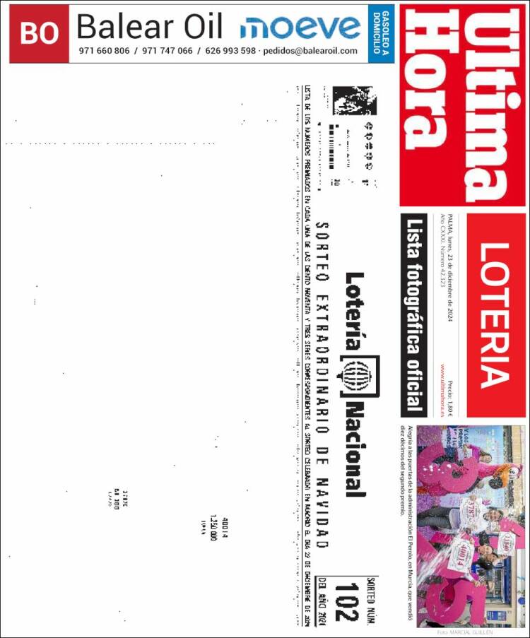 Portada de Última Hora (España)