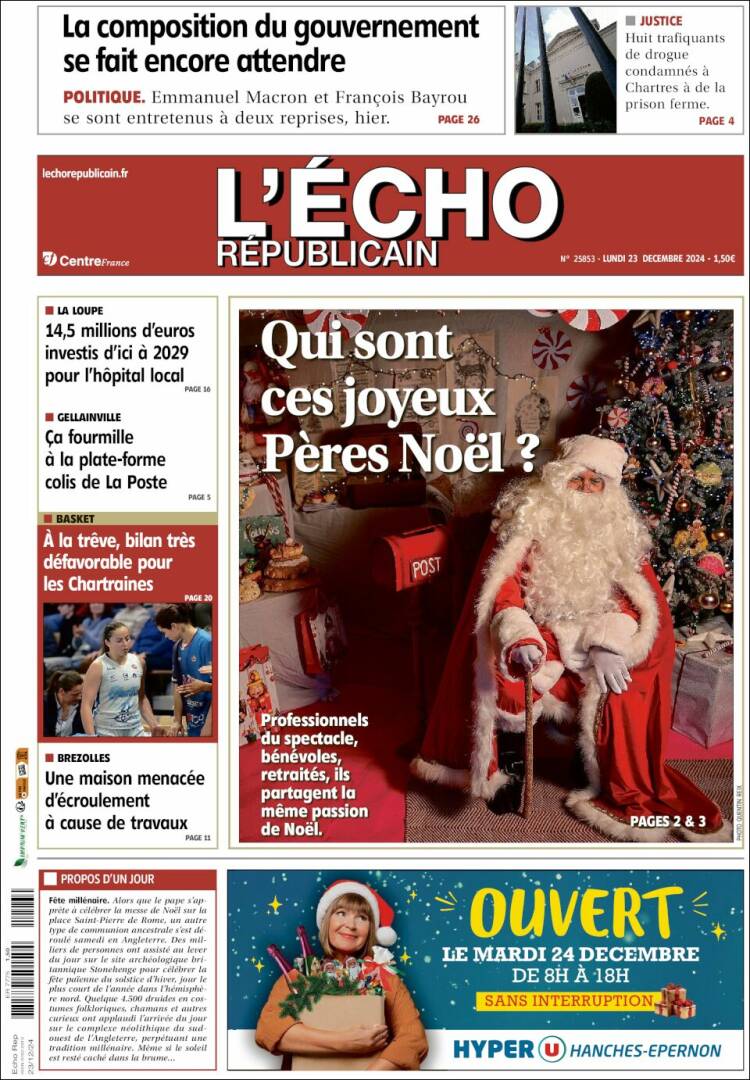 Portada de L'Echo Républicain (Francia)