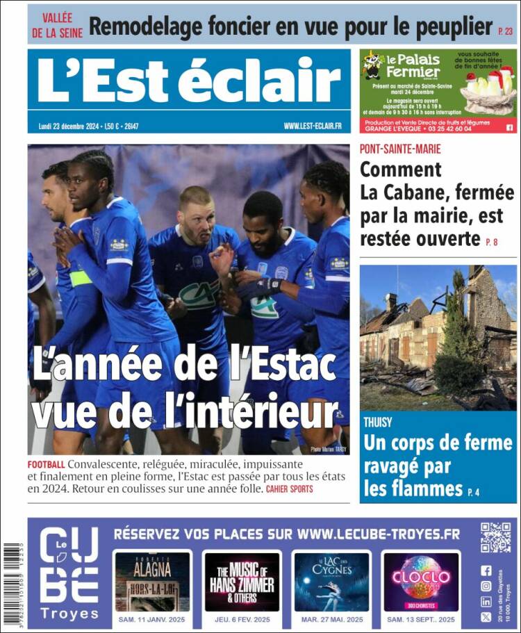Portada de L'Est Eclair (Francia)