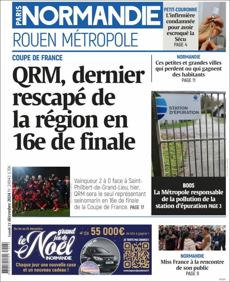 Portada de Paris Normandie (Francia)