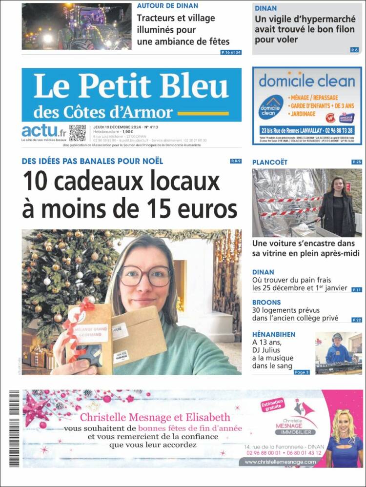 Portada de Le Petit Bleu (Francia)