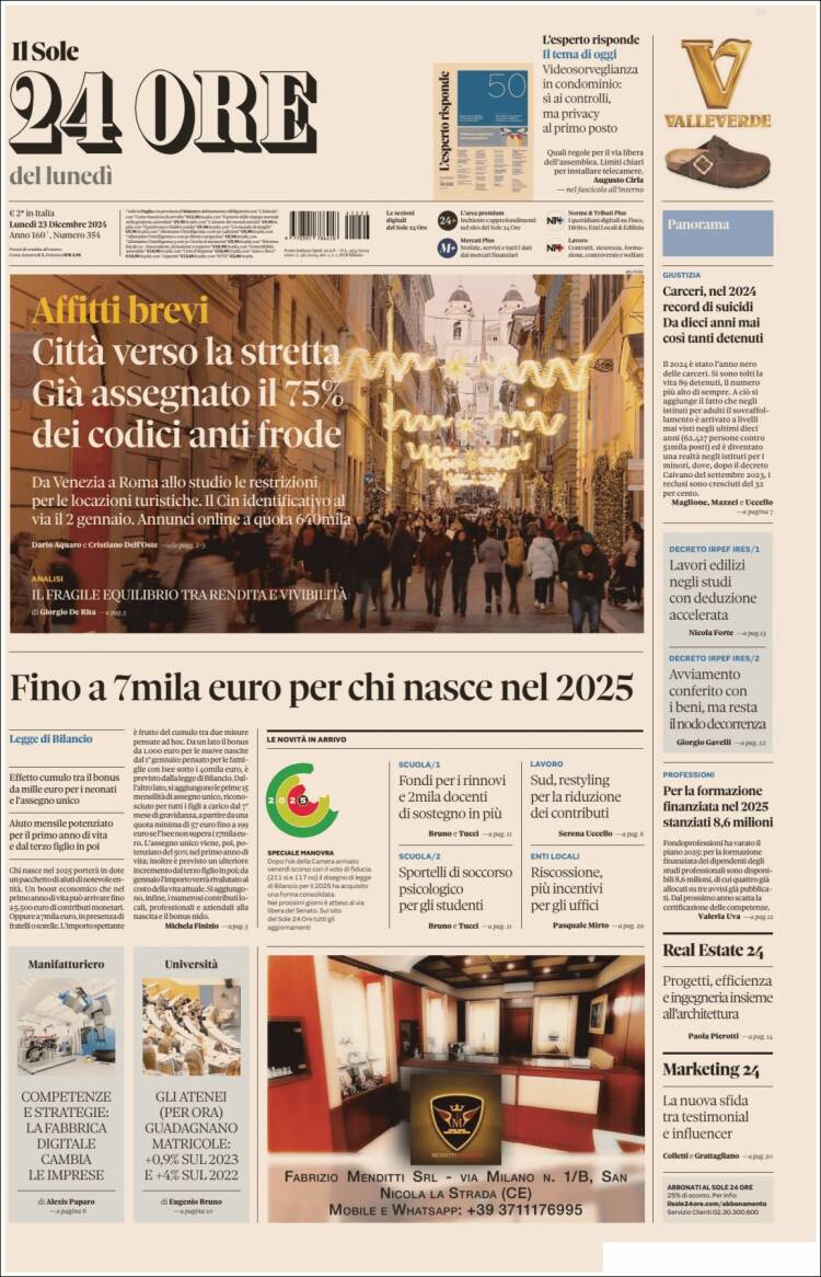 Portada de Il Sole 24 ORE (Italy)